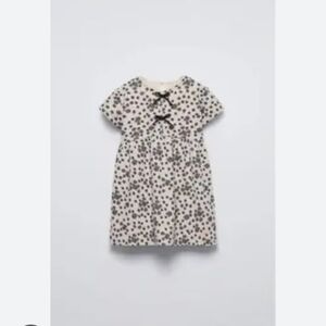 Charming Cream and Black floral Kids Dress by zara